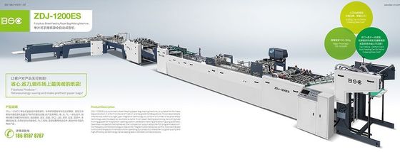ZDJ1200CS Macchina semiautomatica per la fabbricazione di sacchetti di fogli di carta per carta PE singola e doppia