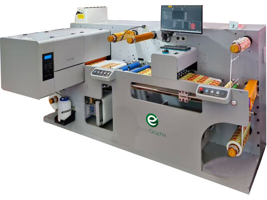 Macchina di stampa digitale di etichette con funzione di taglio e laminazione