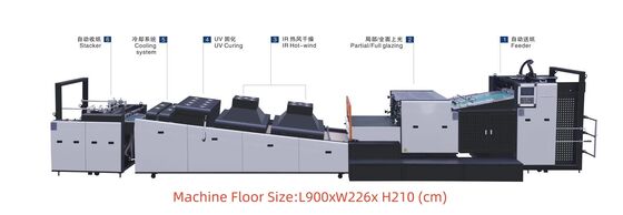 Macchina automatica per rivestimento a rulli di anilox con cintura di teflone per 9000 fogli/ora con macchie UV e verniciatura globale con precisione ± 0,2 mm